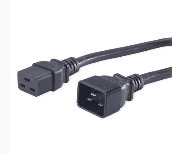PremiumCord Kábel sieťový predlžovací 230V 16A 1, 5m, konektory IEC 320 C19 - IEC 320 C20