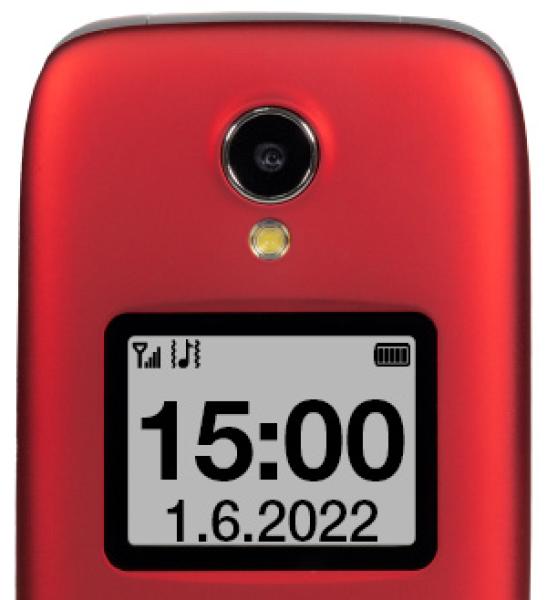 EVOLVEO EasyPhone FS, vyklápací telefón 2.8" pre seniorov s nabíjacím stojanom (červená farba) 