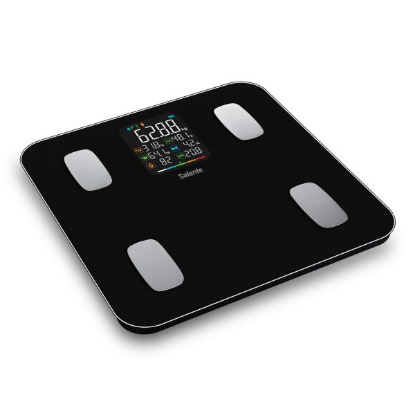 Salente MaxFit, múdra osobná diagnostická fitness váha, Bluetooth, čierna 