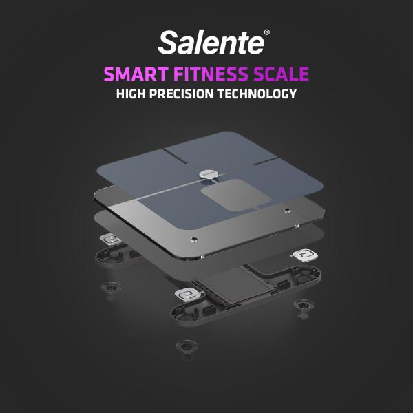 Salente BodyFit, múdra osobná diagnostická fitness váha, Bluetooth, čierna 