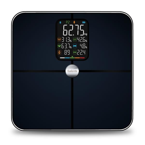 Salente BodyFit, múdra osobná diagnostická fitness váha, Bluetooth, čierna 