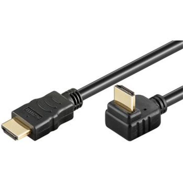 PremiumCord Kábel HDMI+Ethernet, zlac., 270°, 1m