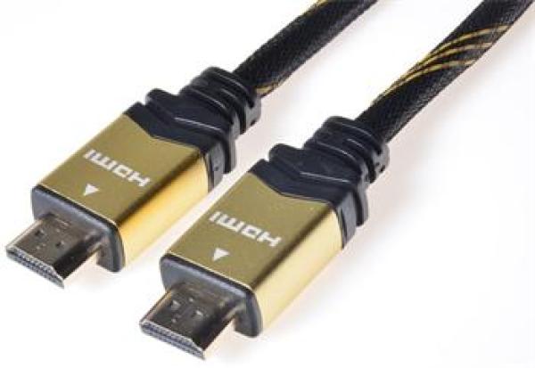 PremiumCord GOLD HDMI + Ethernet kábel, zlac., 1m