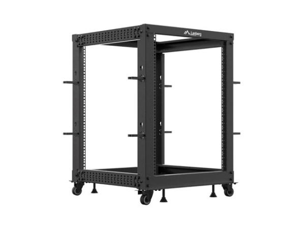 LANBERG OTVORENÝ RACK 15U 19" 600X600-1100 NASTAVITEĽNÝ ČIERNY 