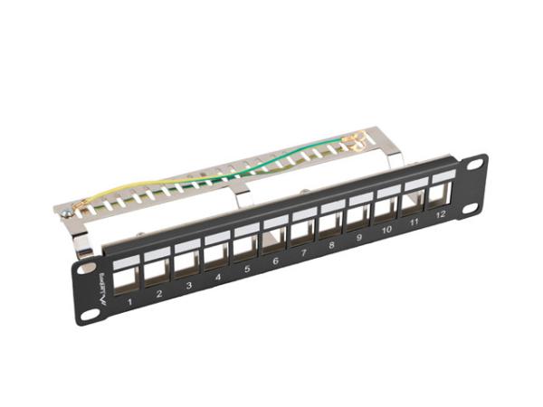 LANBERG PATCH PANEL 12 PORTOV 1U 19" FTP PRO MODULY KEYSTONE ČIERNY V2 