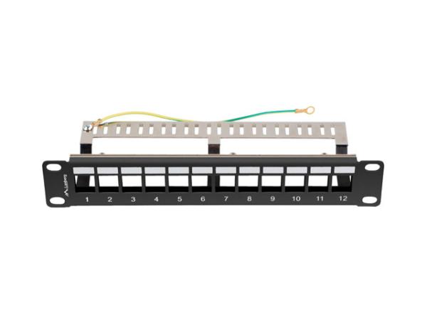 LANBERG PATCH PANEL 12 PORTOV 1U 19" FTP PRO MODULY KEYSTONE ČIERNY V2 