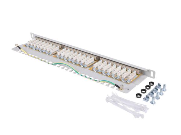LANBERG PATCH PANEL 24 PORTOV 0, 5U 19" CAT.6 FTP TIENENÝ ŠEDÝ 
