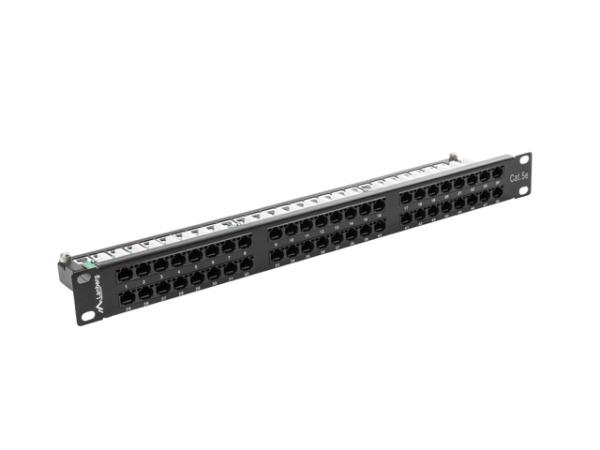 LANBERG PATCH PANEL 48 PORTOV 1U 19" CAT.5E UTP ČIERNY 