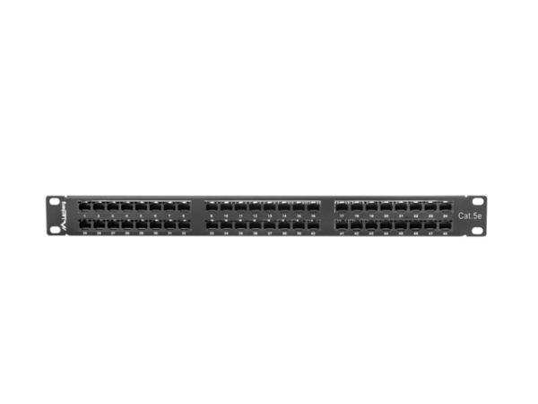 LANBERG PATCH PANEL 48 PORTOV 1U 19" CAT.5E UTP ČIERNY 