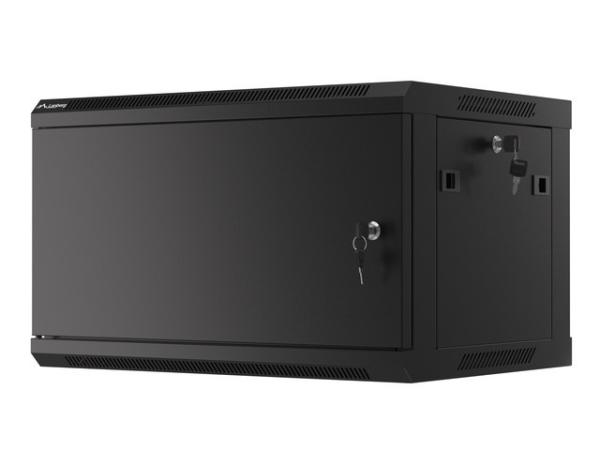 LANBERG RACKOVÁ SKRIŇA 19" PRO MONTÁŽ NA STENU 6U/ 600X450 PRO VLASTNÚ MONTÁŽ S KOVOVÝMI DVERMI ČIERNA 