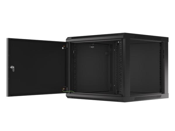 LANBERG RACKOVÁ SKRIŇA 19" PRO MONTÁŽ NA STENU 9U/ 600X600 PRO VLASTNÚ MONTÁŽ S KOVOVÝMI DVERAMI ČIERNA 