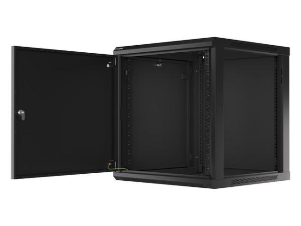 LANBERG RACKOVÁ SKRIŇA 19" NÁSTENNÁ 12U/ 600X600 PRO VLASTNÚ MONTÁŽ S KOVOVÝMI DVERAMI ČIERNA 
