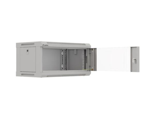 LANBERG RACKOVÁ SKRIŇA 19" NÁSTENNÁ 4U/ 540X350 (FLAT PACK) S PRESKLENÝMI DVERAMI ŠEDÁ 