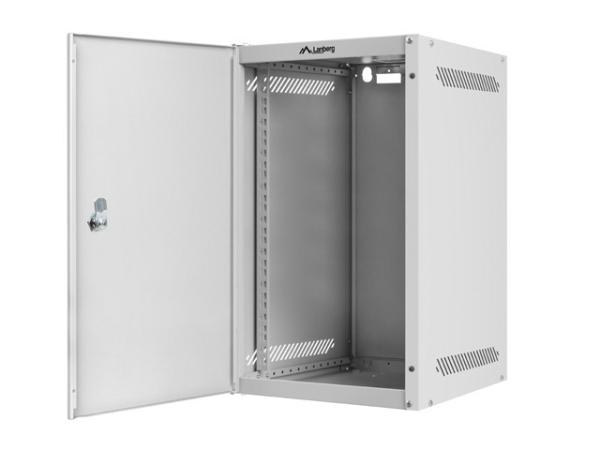 LANBERG RACKOVÁ SKRIŇA 10" PRO MONTÁŽ NA STENU 9U/ 280X310 PRO VLASTNÚ MONTÁŽ S KOVOVÝMI DVERAMI ŠEDÁ 