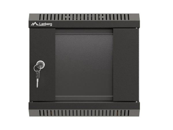 LANBERG RACKOVÁ SKRIŇA 10" NÁSTENNÁ 4U/ 300X300 (FLAT PACK) S PRESKLENÝMI DVERMI ČIERNA 