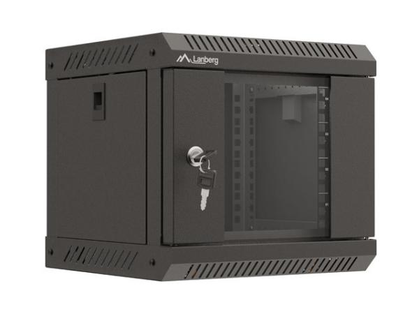 LANBERG RACKOVÁ SKRIŇA 10" NÁSTENNÁ 4U/ 300X300 (FLAT PACK) S PRESKLENÝMI DVERMI ČIERNA 