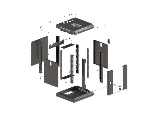 LANBERG RACKOVÁ SKRIŇA 10" NÁSTENNÁ 4U/ 300X300 (FLAT PACK) S PRESKLENÝMI DVERMI ČIERNA 