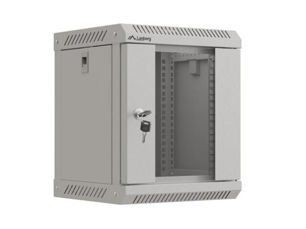 LANBERG RACKOVÁ SKRIŇA 10" NÁSTENNÁ 6U/ 300X300 (FLAT PACK) S PRESKLENÝMI DVERAMI ŠEDÁ 