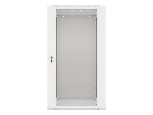 LANBERG 19" RACKOVÁ SKRIŇA PRO MONTÁŽ NA STENU 22U/ 600X600 (FLAT PACK) S PROSKLENÝMI DVERAMI ŠEDÁ V2 