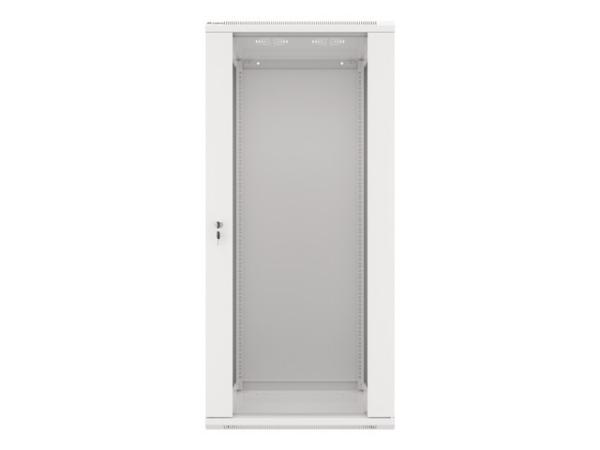 LANBERG RACKOVÁ SKRIŇA 19" NÁSTENNÁ 27U/ 600X600 (FLAT PACK) S PRESKLENÝMI DVERAMI ŠEDÁ V2 