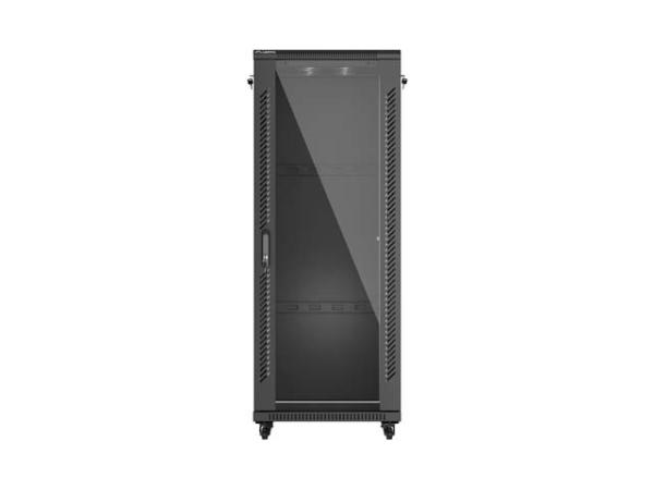 LANBERG 19" VOĽNE STOJÚCA RACKOVÁ SKRIŇA 32U/ 600X600 (FLAT PACK) S PRESKLENÝMI DVERAMI ČIERNA 
