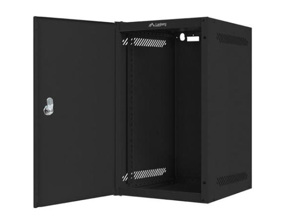 LANBERG RACKOVÁ SKRIŇA 10" PRO MONTÁŽ NA STENU 9U/ 280X310 PRO VLASTNÚ MONTÁŽ S KOVOVÝMI DVERAMI ČIERNA 
