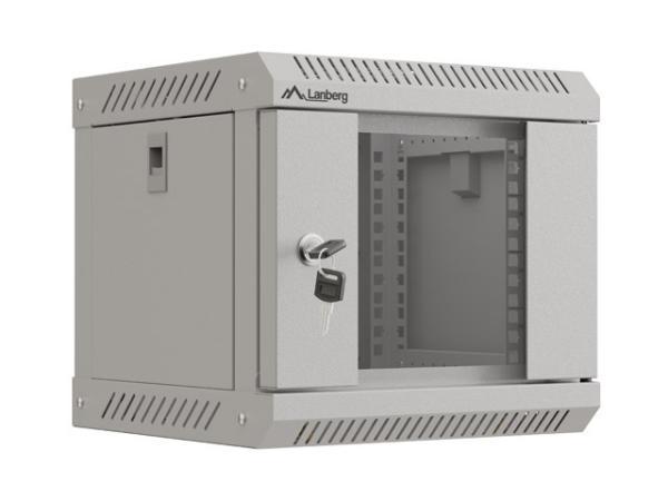 LANBERG RACKOVÁ SKRIŇA 10" NÁSTENNÁ 4U/ 300X300 (FLAT PACK) S PRESKLENÝMI DVERAMI ŠEDÁ 