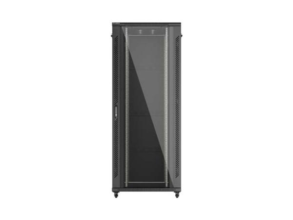 LANBERG 19" VOĽNE STOJÚCA RACKOVÁ SKRIŇA 42U/ 800X1000 (FLAT PACK) S PRESKLENÝMI DVERAMI ČIERNA 
