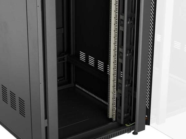 LANBERG 19" VOĽNE STOJÚCA RACKOVÁ SKRIŇA 42U/ 800X1000 (FLAT PACK) S PRESKLENÝMI DVERAMI ČIERNA 