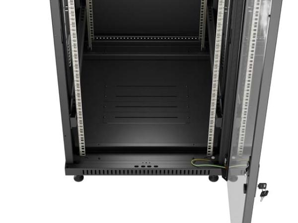 LANBERG 19" VOĽNE STOJÚCA RACKOVÁ SKRIŇA 42U/ 600X800 (FLAT PACK) S PRESKLENÝMI DVERAMI ČIERNA 
