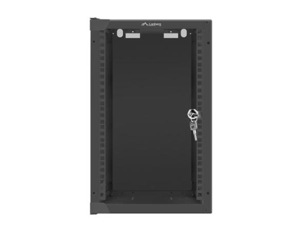 LANBERG RACKOVÁ SKRIŇA 10" PRO MONTÁŽ NA STENU 9U/ 280X310 (FLAT PACK) S PROSKLENÝMI DVERAMI ČIERNA 