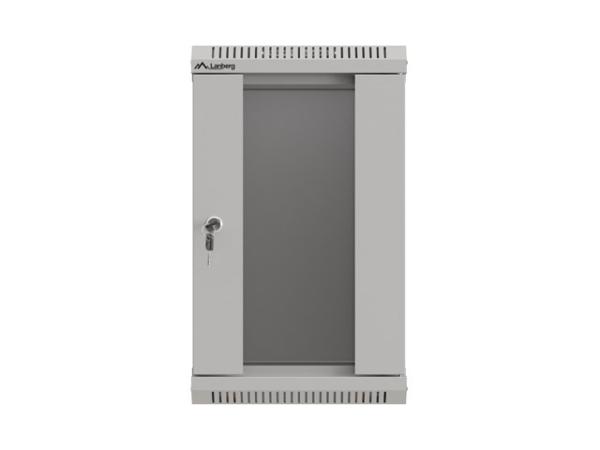 LANBERG RACKOVÁ SKRIŇA 10" NÁSTENNÁ 9U/ 300X300 (FLAT PACK) S PRESKLENÝMI DVERAMI ŠEDÁ 