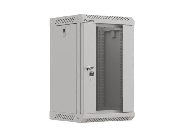 LANBERG RACKOVÁ SKRIŇA 10" NÁSTENNÁ 9U/ 300X300 (FLAT PACK) S PRESKLENÝMI DVERAMI ŠEDÁ 
