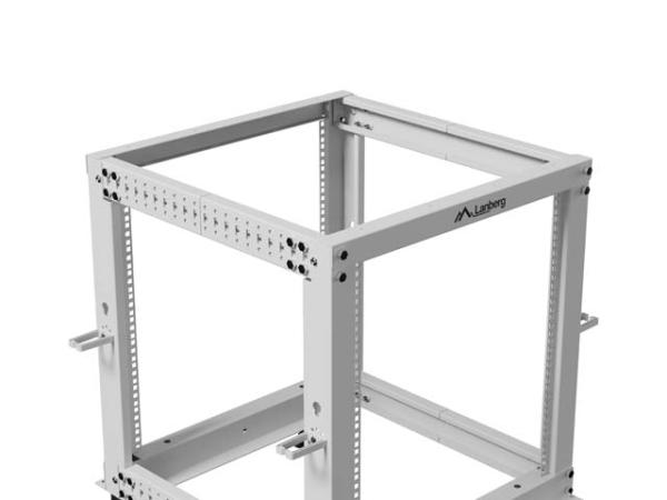 LANBERG OTVORENÝ RACK 19" 12U 600X600-1100 NASTAVITEĽNÝ ŠEDÝ 