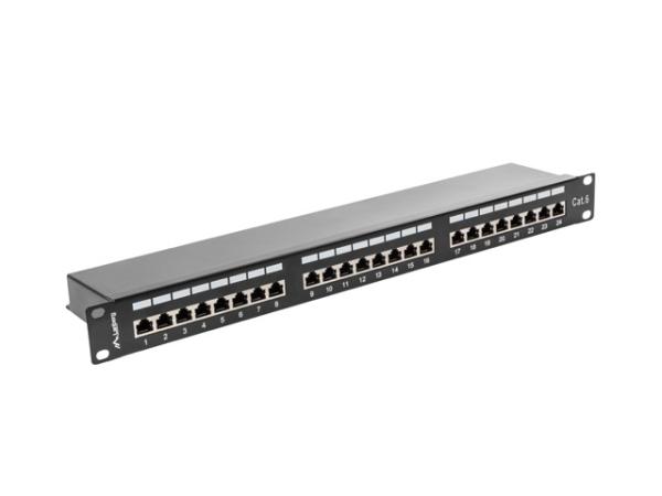 LANBERG PATCH PANEL 24 PORTOV 1U 19" CAT.6 FTP TIENE ČIERNY 