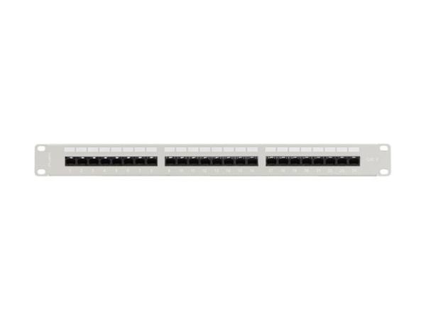 LANBERG PATCH PANEL 24 PORTOV 1U 19" CAT.6 UTP S POLICIOU ŠEDÝ 