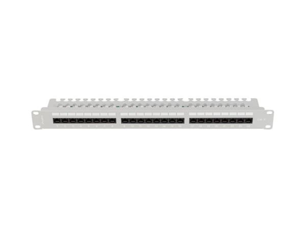 LANBERG PATCH PANEL 24 PORTOV 1U 19" CAT.6 UTP S POLICIOU ŠEDÝ 