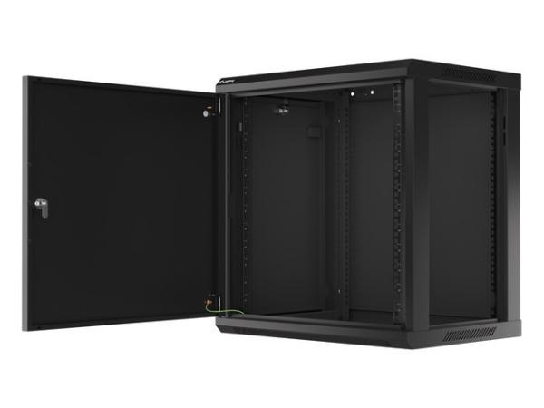 LANBERG RACKOVÁ SKRIŇA 19" NÁSTENNÁ 12U/ 600X450 PRO VLASTNÚ MONTÁŽ S KOVOVÝMI DVERAMI ČIERNA 