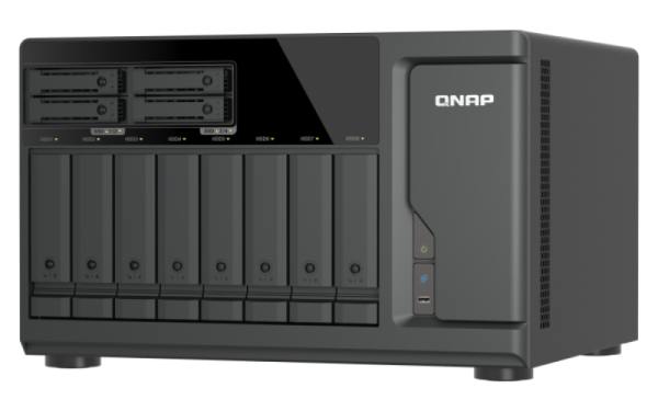 QNAP TVS-h1277AX-R5-16G (AMD Ryzen 5, 16GB DDR5 RAM, 8x 3, 5" + 4x 2, 5", 3x PCIe, 2x 2, 5GbE, 2x 10GbE) 