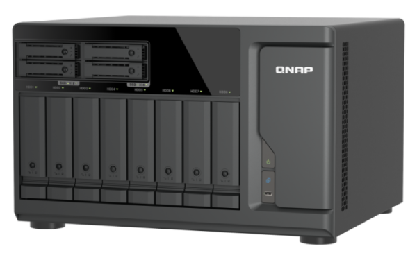 QNAP TVS-h1277AX-R5-16G (AMD Ryzen 5, 16GB DDR5 RAM, 8x 3, 5" + 4x 2, 5", 3x PCIe, 2x 2, 5GbE, 2x 10GbE) 