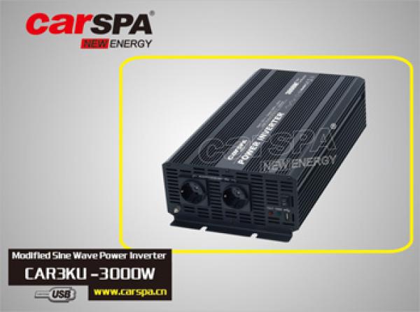 Měnič napětí Carspa CAR3KU-24 24V/ 230V+USB 3000W, modifikovaná sinus