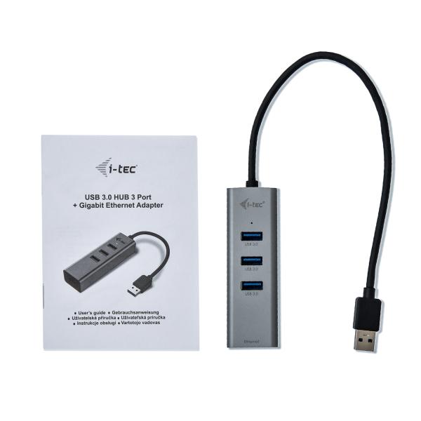 i-tec USB 3.0 Metal HUB 3 Port + Gigabit Ethernet 
