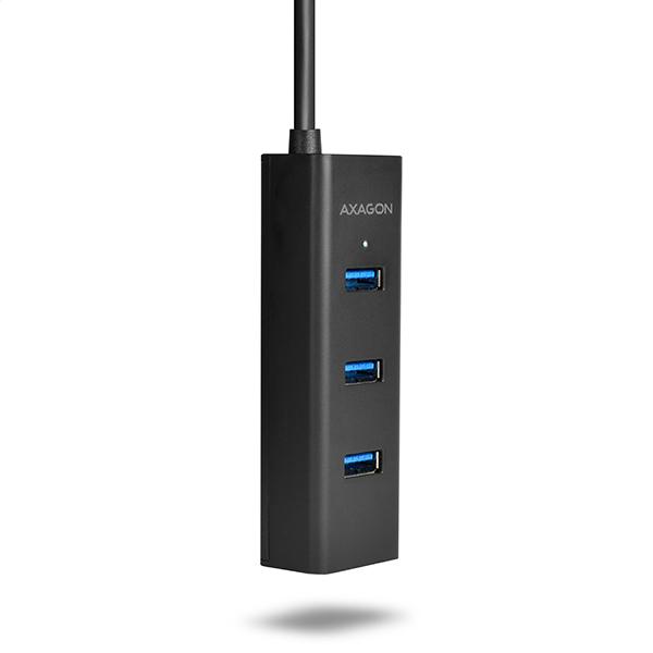 AXAGON HUE-S2BL, 4x USB 3.0 CHARGING húb, micro USB napr. konektor, kábel USB-A 1.2m 