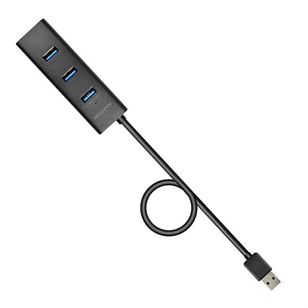 AXAGON HUE-S2BL, 4x USB 3.0 CHARGING húb, micro USB napr. konektor, kábel USB-A 1.2m 