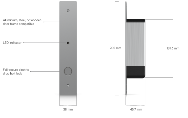 Ubiquiti UACC-Lock-Bolt-Secure, UniFi Access Fail-Secure Bolt Lock 