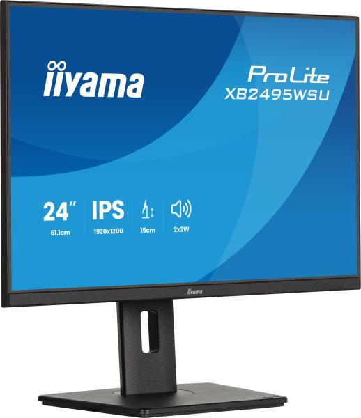 iiyama ProLite/ XB2495WSU-B1/ 24, 1"/ IPS/ 1900x1200/ 100Hz/ 4ms/ Čierna/ 3R 