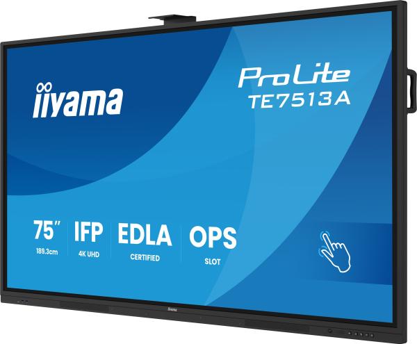75" iiyama TE7513A-B2AG: IPS, 4K, 40P, EDLÁ 