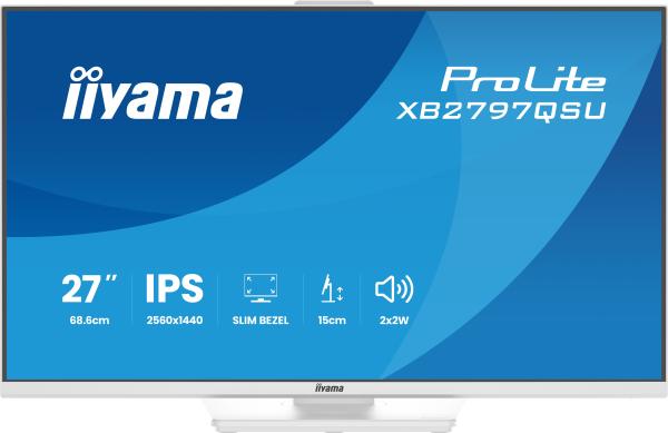 iiyama ProLite/ XB2797QSU-W1/ 27"/ IPS/ QHD/ 75Hz/ 1ms/ Biela/ 5R 