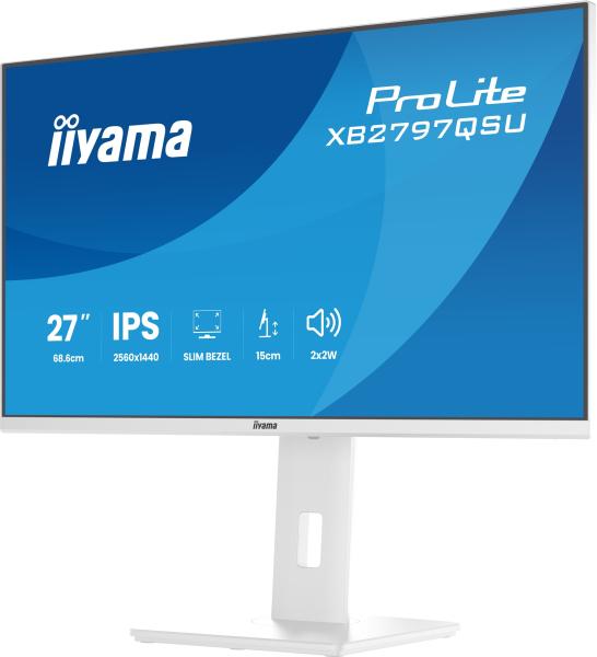 iiyama ProLite/ XB2797QSU-W1/ 27"/ IPS/ QHD/ 75Hz/ 1ms/ Biela/ 5R 