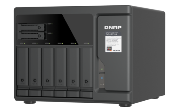 QNAP TVS-h877AX-R5-16G (AMD Ryzen 5, 16GB DDR5 RAM, 6x 3, 5" + 4x 2, 5", 3x PCIe, 2x 2, 5GbE, 2x 10GbE) 